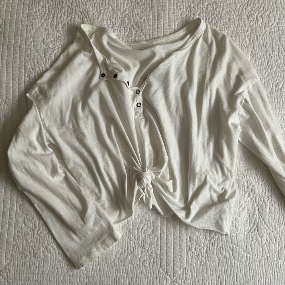 Tie front relaxed top